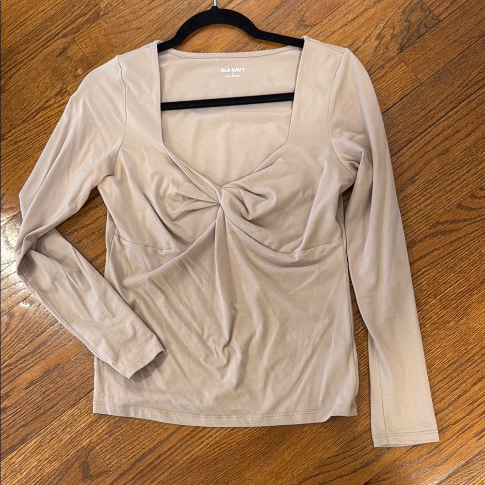 Old Navy Beige Long Sleeve Top